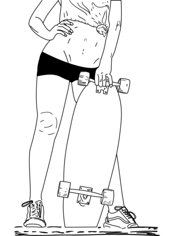 Alexa Censored Longboard Coloring Page